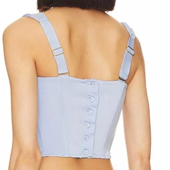 Free People- We are HAH- Knock Out Top in Periwinkle' Corset Style' - Picture 2 of 3